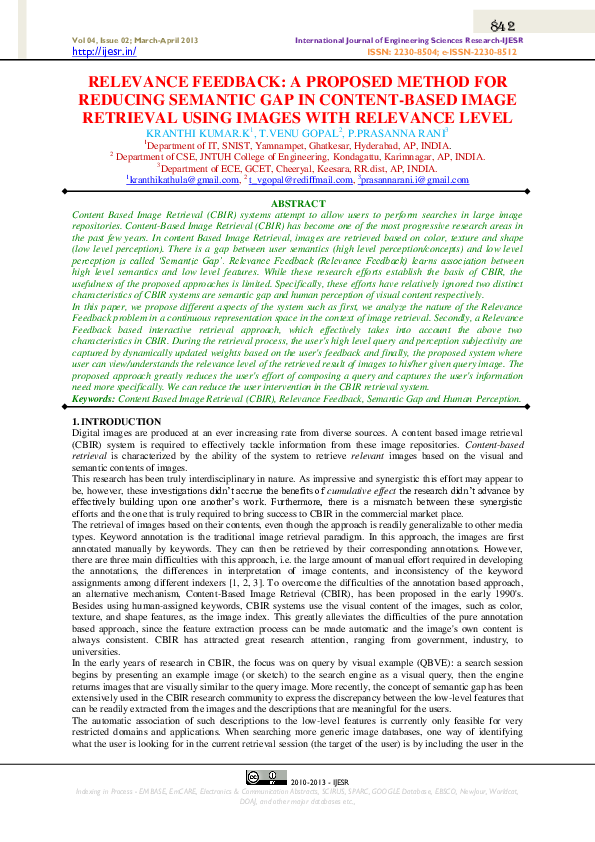 (PDF) Relevance Feedback: A Proposed Method for Reducing Semantic Gap ...