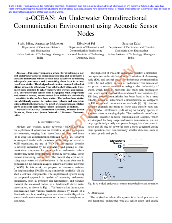 (PDF) u-OCEAN: An underwater omnidirectional communication environment ...