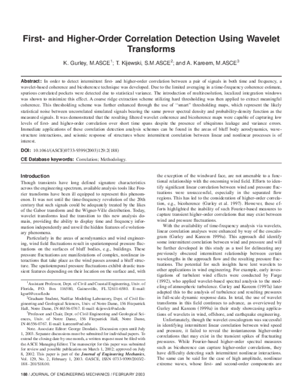 (PDF) First- and Higher-Order Correlation Detection Using Wavelet ...