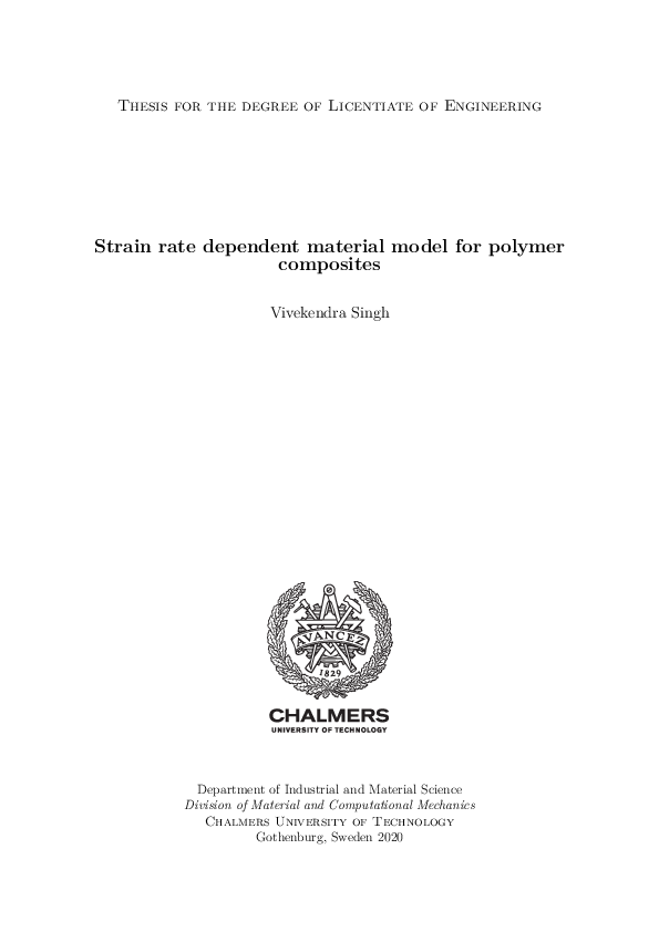 (PDF) Strain rate dependent material model for polymer composites