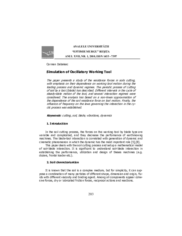 (PDF) Simulation of Oscillatory Working Tool