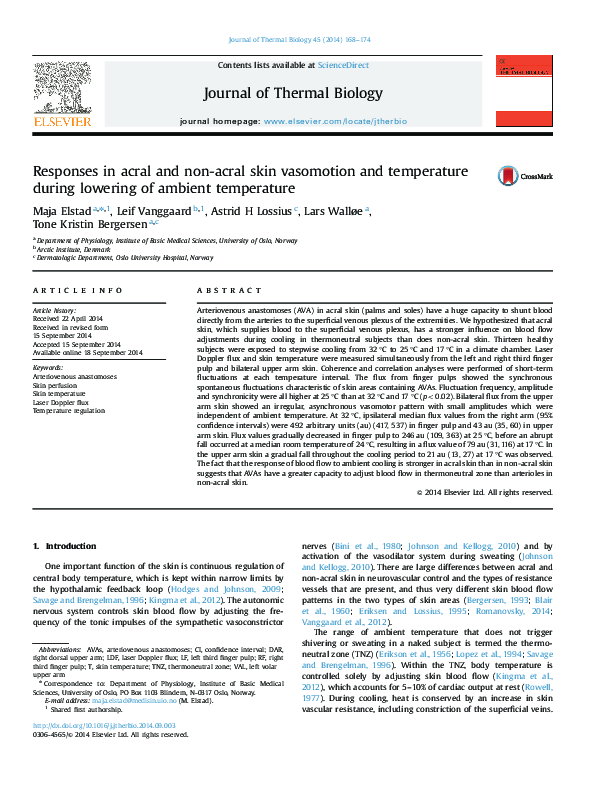 (PDF) Responses in acral and non-acral skin vasomotion and temperature ...