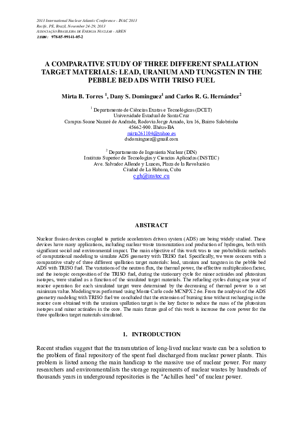 (PDF) A comparative study of three different spallation target ...