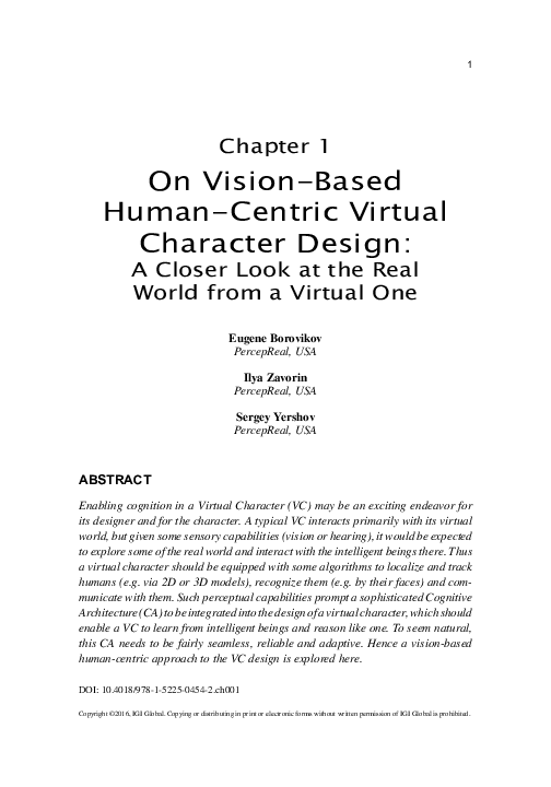 (PDF) On Vision-Based Human-Centric Virtual Character Design