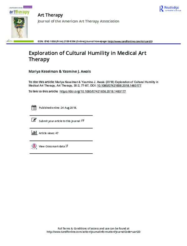 (PDF) Exploration of Cultural Humility in Medical Art Therapy