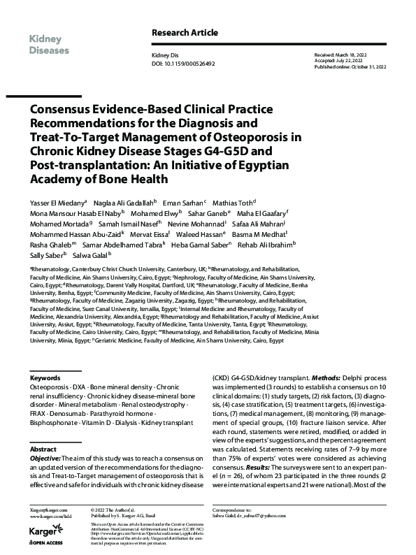 (PDF) Consensus Evidence-Based Clinical Practice Recommendations for ...