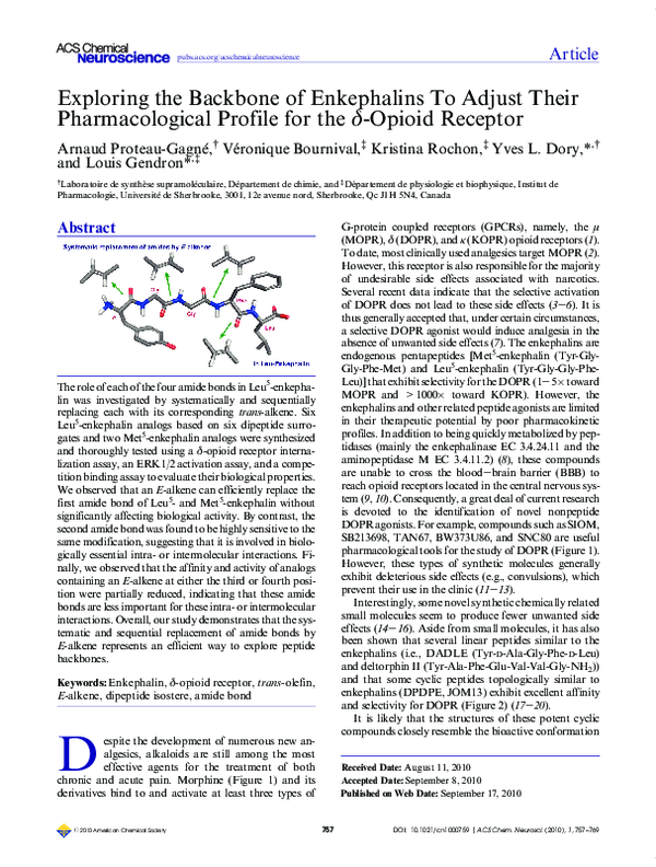 (PDF) Exploring the backbone of enkephalins to adjust their ...