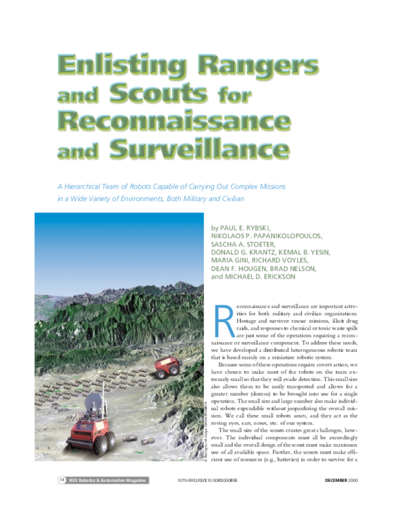 (PDF) Enlisting rangers and scouts for reconnaissance and surveillance