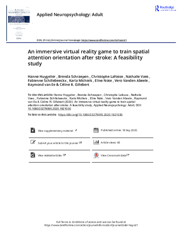 (PDF) An immersive virtual reality game to train spatial attention ...