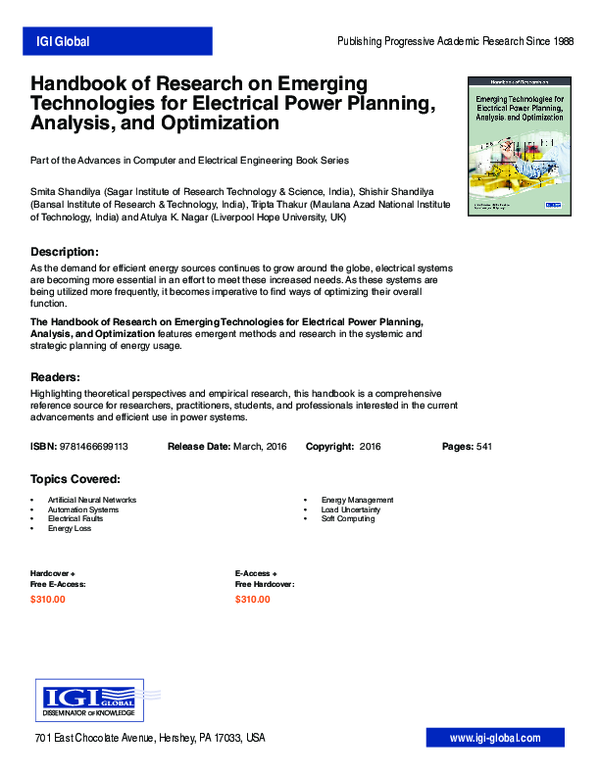 (PDF) Handbook of Research on Emerging Technologies for Electrical ...