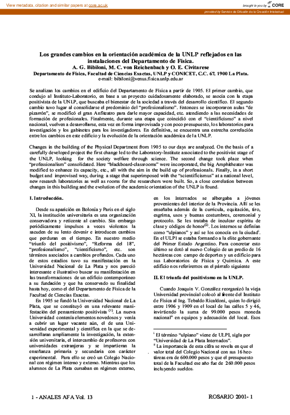 (PDF) Los Grandes Cambios en La Orientación Académica De La Unlp ...