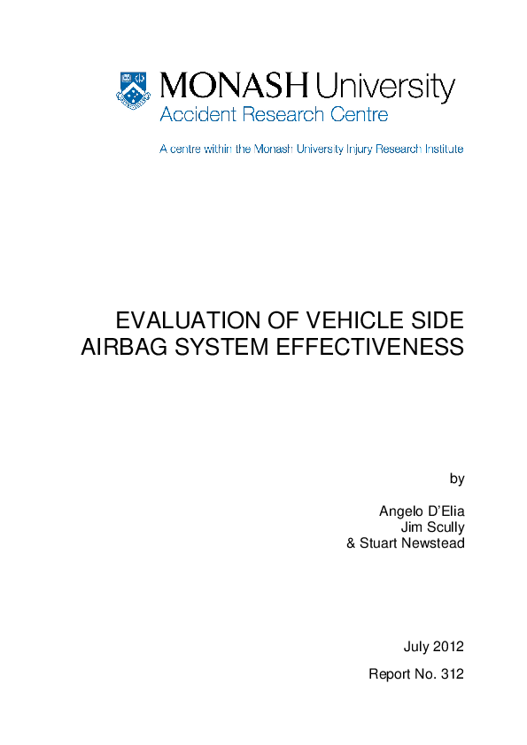 (PDF) Evaluation of vehicle side airbag system effectiveness Stuart