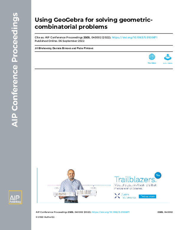 (PDF) Using GeoGebra for solving geometric-combinatorial problems