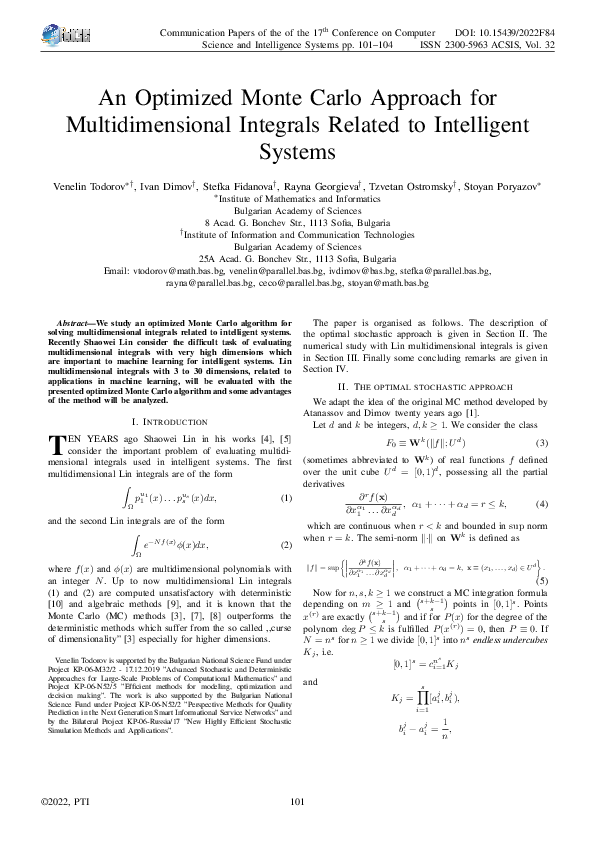 (PDF) An Optimized Monte Carlo Approach for Multidimensional Integrals ...