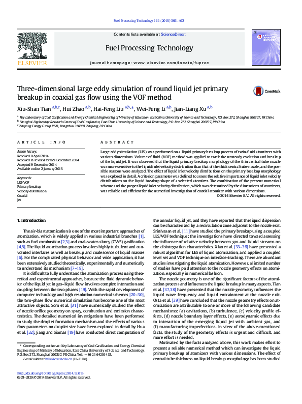 (PDF) Three-dimensional large eddy simulation of round liquid jet ...