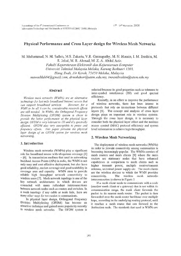 (PDF) Physical Performance and Cross Layer Design for Wireless Mesh ...