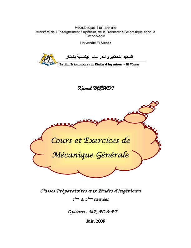 Pdf Mecanique Generale Kamel Mehdi Academia Edu