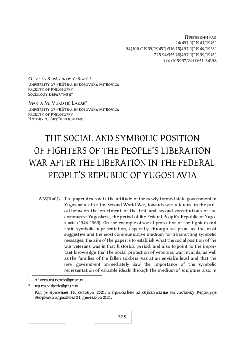 (PDF) The social and symbolic position of fighters of the people's ...