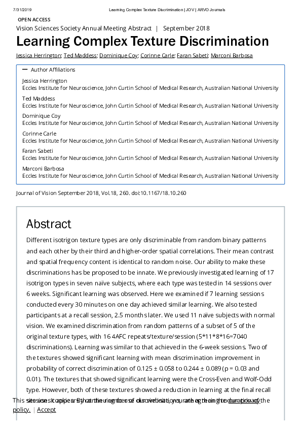 (PDF) Learning Complex Texture Discrimination