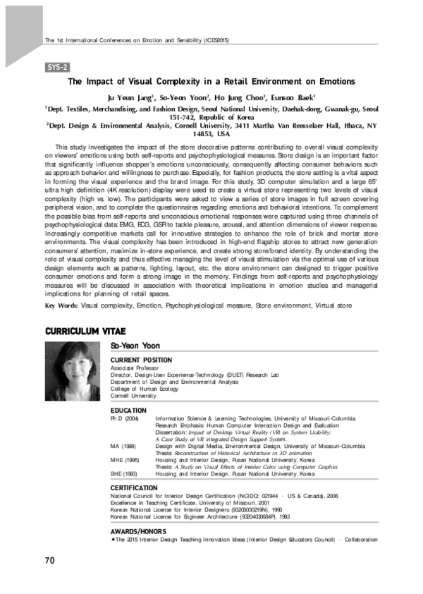 (PDF) The Impact of Visual Complexity in a Retail Environment on Emotions