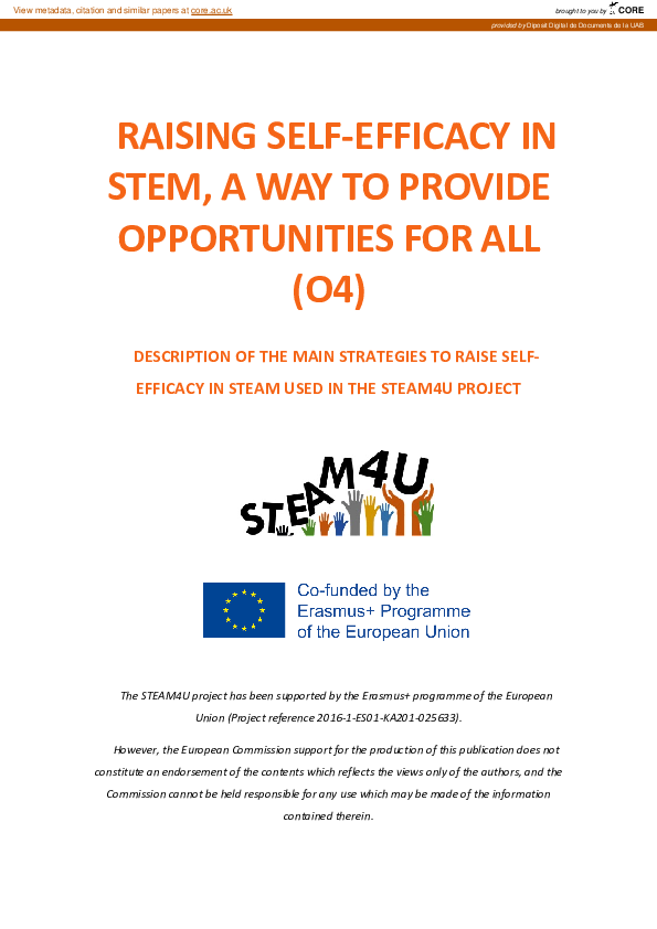 (PDF) Raising self-efficacy in STEM, a way to provide opportunities for ...
