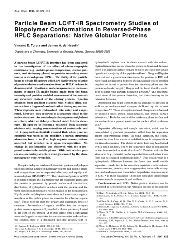 (PDF) Particle Beam LC/FT-IR Spectrometry Studies of Biopolymer ...