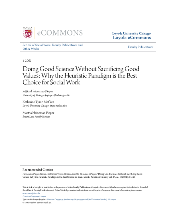 (PDF) Doing Good Science without Sacrificing Good Values: Why the ...