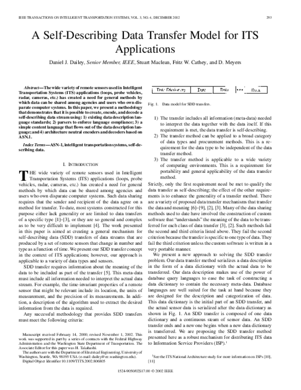 (PDF) A self-describing data transfer model for ITS applications
