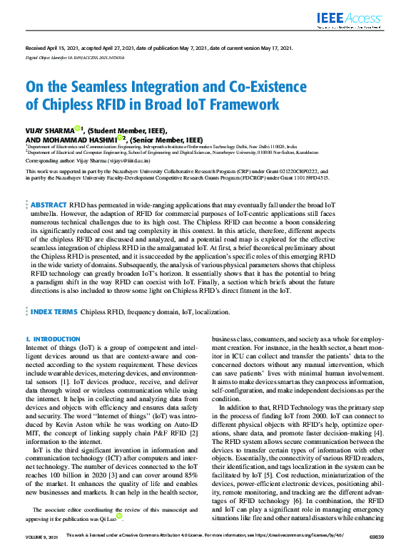 (PDF) On the Seamless Integration and Co-Existence of Chipless RFID in ...