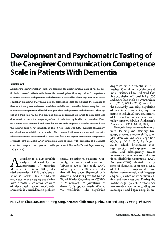 (PDF) Development and Psychometric Testing of the Caregiver ...