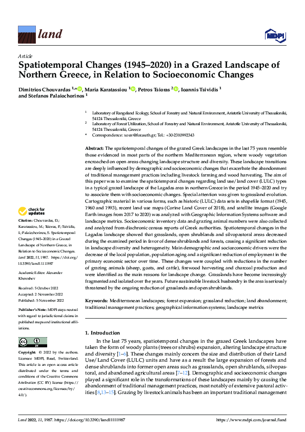 (PDF) Spatiotemporal Changes (1945–2020) in a Grazed Landscape of ...