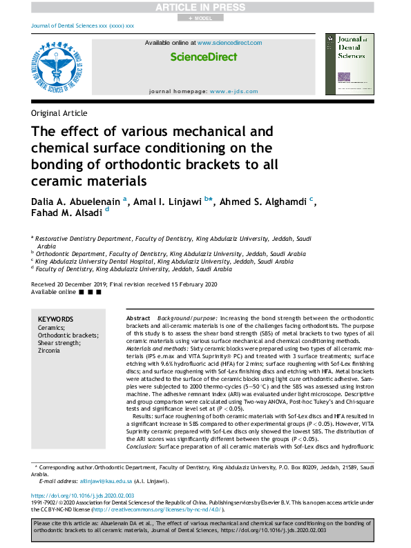 (PDF) The effect of various mechanical and chemical surface ...