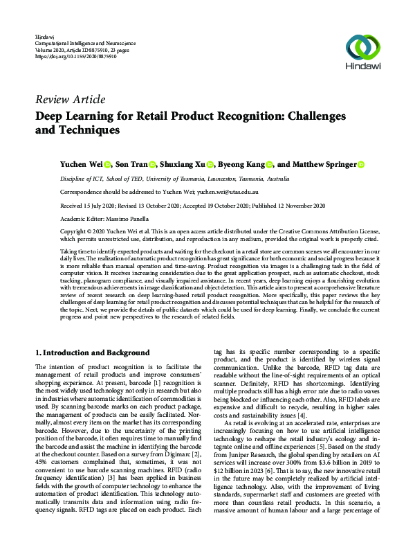 (PDF) Deep Learning for Retail Product Recognition: Challenges and ...