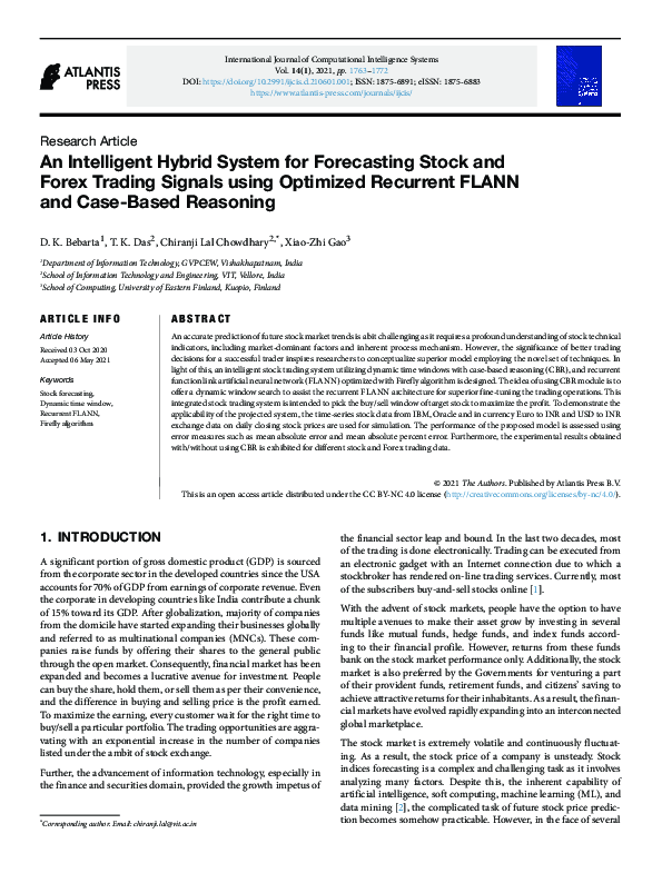 (PDF) An Intelligent Hybrid System for Forecasting Stock and Forex ...