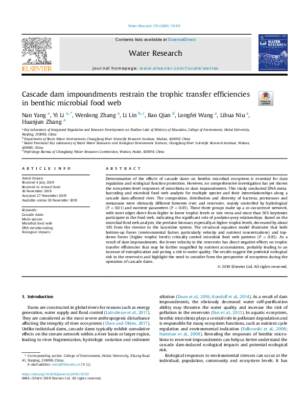 (PDF) Cascade Dams Impact Microbial Food Web Dynamics