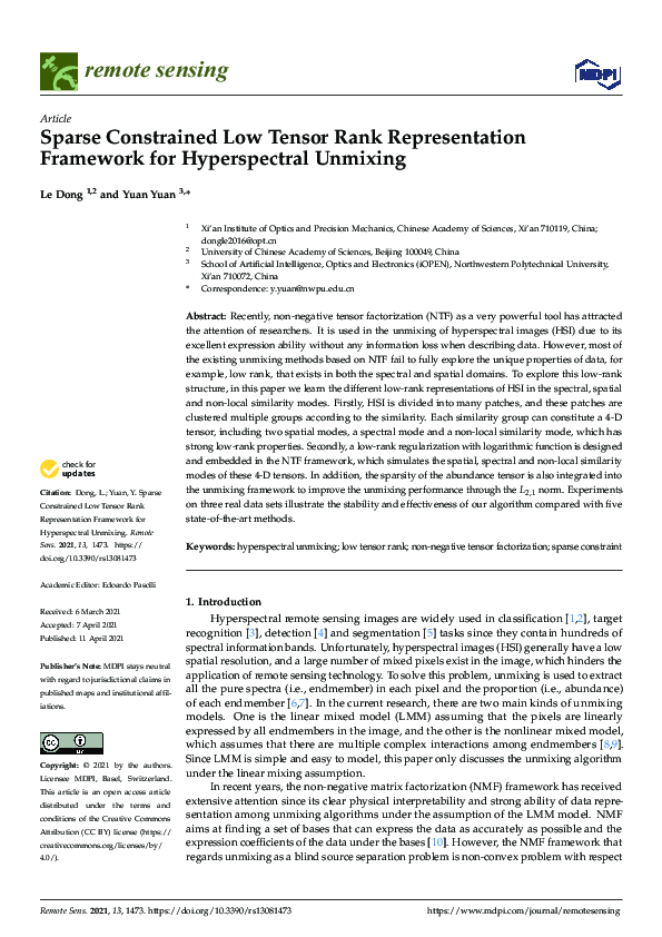 (PDF) Sparse Constrained Low Tensor Rank Representation Framework for ...