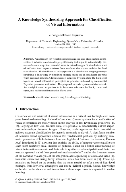 (PDF) A Knowledge Synthesizing Approach for Classification of Visual ...