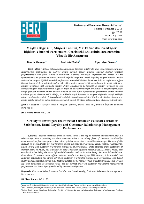 (PDF) A Study to Investigate the Effect of Customer Value on Customer ...