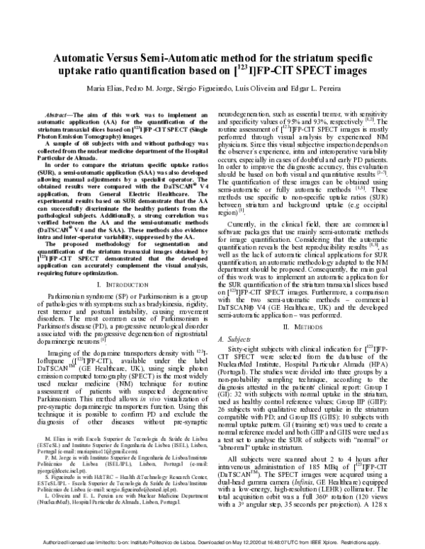 (PDF) Automatic Versus Semi-Automatic method for the striatum specific ...