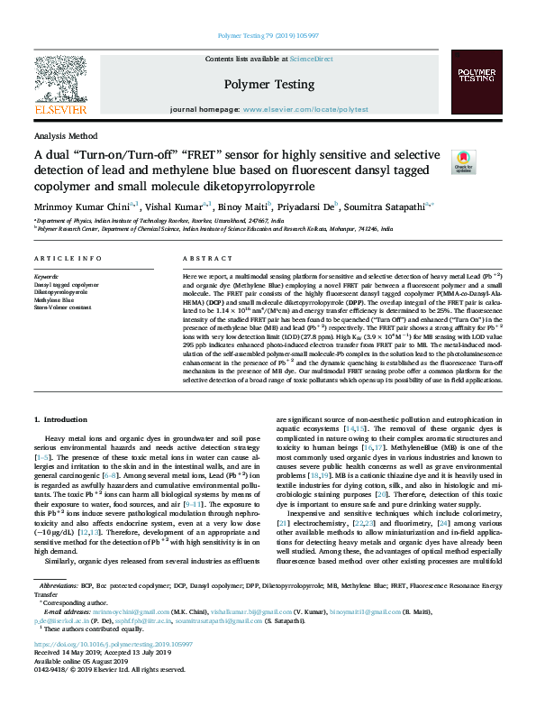 (PDF) A dual “Turn-on/Turn-off” “FRET” sensor for highly sensitive and ...