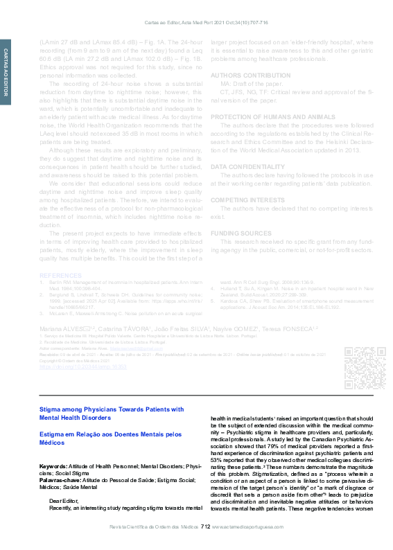 Stigma among Physicians Towards Patients with Mental Health Disorders