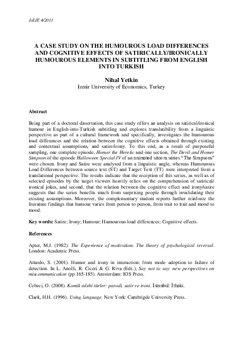 (PDF) A case study on the humorous load differences and cognitive ...