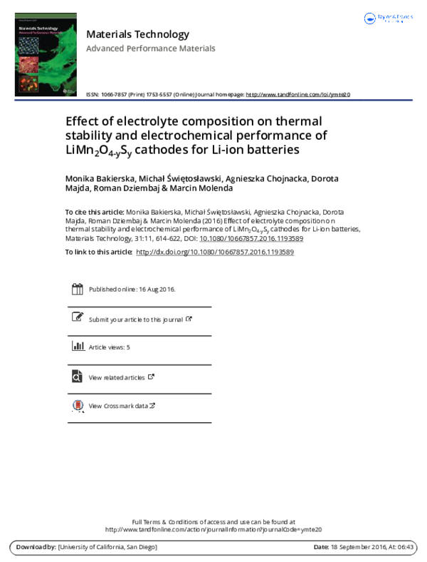 (PDF) Effect of electrolyte composition on thermal stability and ...