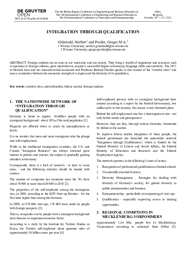 (PDF) Integration Through Qualification