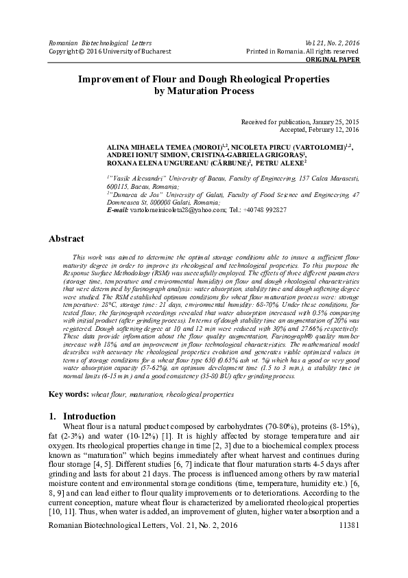 (PDF) Improvement of Flour and Dough Rheological Properties by ...