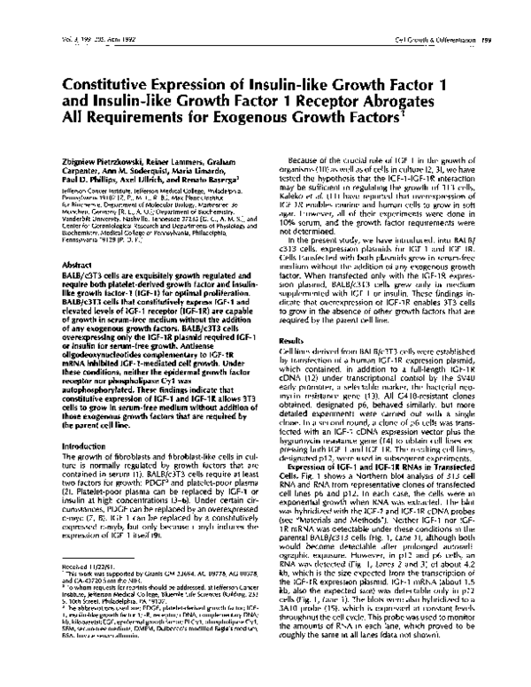 Image showcasing (PDF) Constitutive expression of insulin-like growth factor 1 and ...