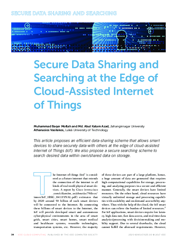 Secure Data Sharing and Searching at the Edge of Cloud-Assisted ...