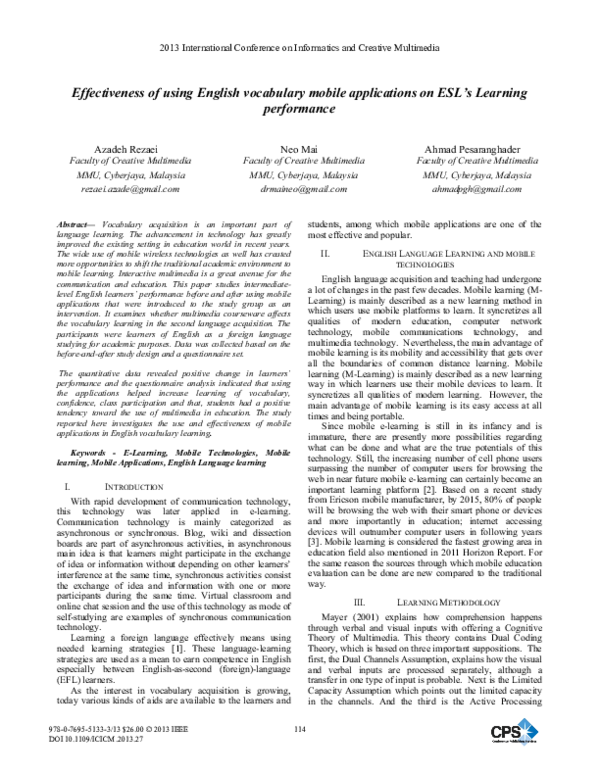 (PDF) Effectiveness of Using English Vocabulary Mobile Applications on ...