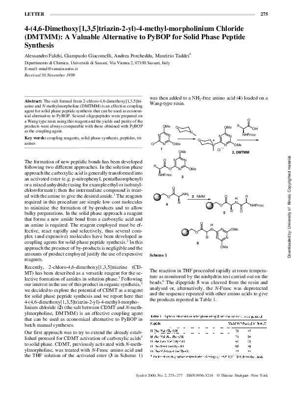 (PDF) 4-(4,6-Dimethoxy[1,3,5]triazin-2-yl)-4-methyl-morpholinium ...