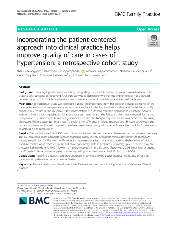 (PDF) Incorporating the patient-centered approach into clinical ...